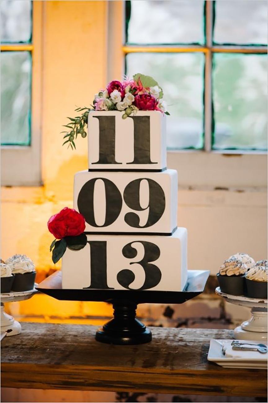 tarta de bodas con fecha, yosíquesé